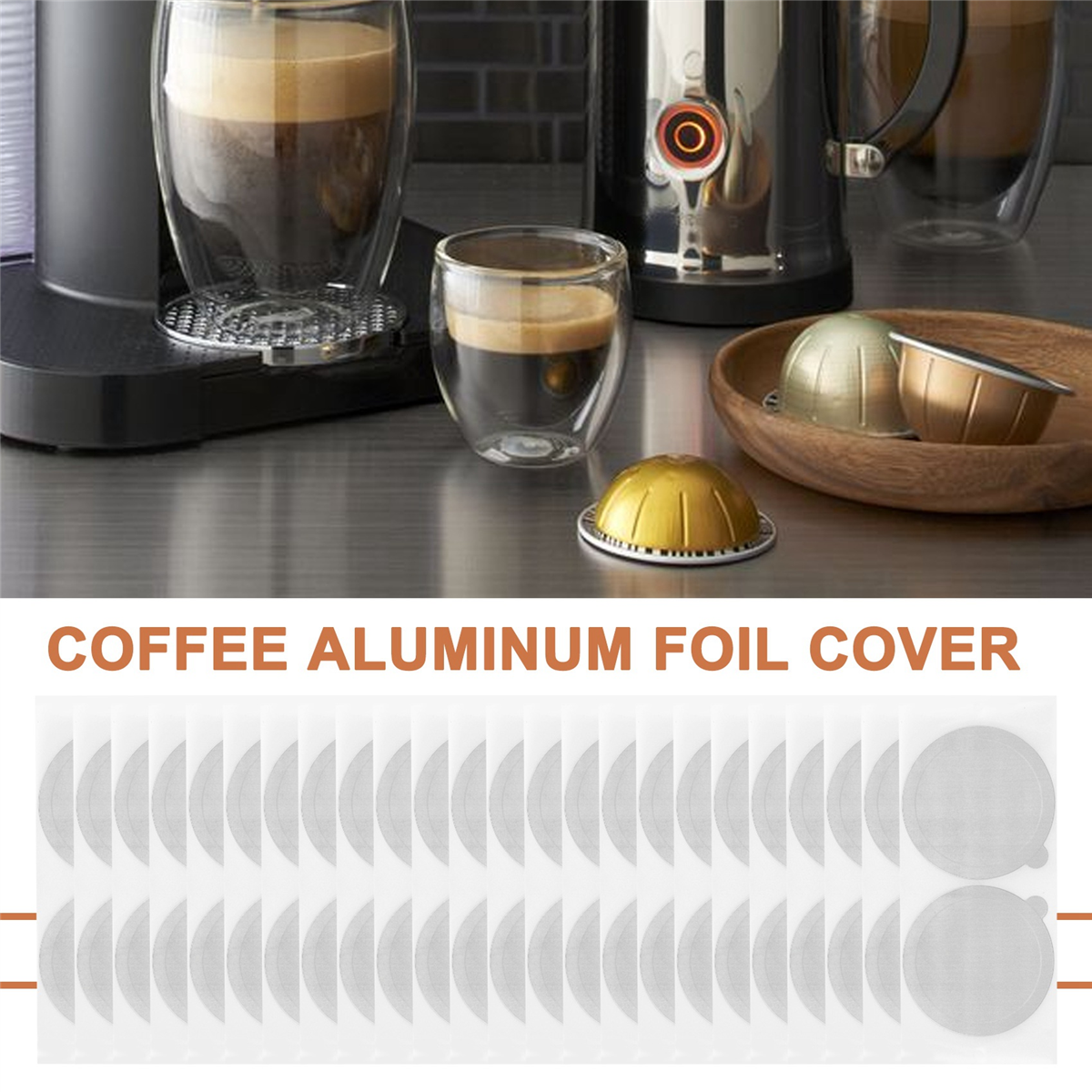 アルミ製コーヒーカプセルステッカー,50個,再充填,ベルチュオリン,粘着性