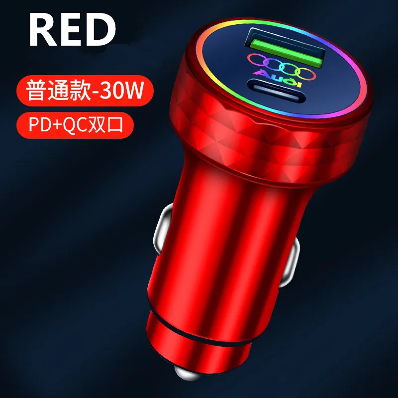 Car Charger Type C Fast Charging USB Ports Adapter For Audi Quattro A3 A4 A6 A5 Q5 A1 Q7 Q3 Q2 Q8 A7 A8 TT S1 SQ5 RSQ3 RSQ8