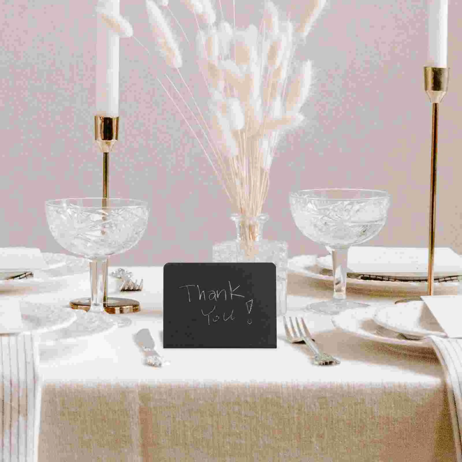 12 Pcs Mini Chalkboards Blackboard Sign Erasable Message Tent Reusable Tabletop Signs Pvc Standing