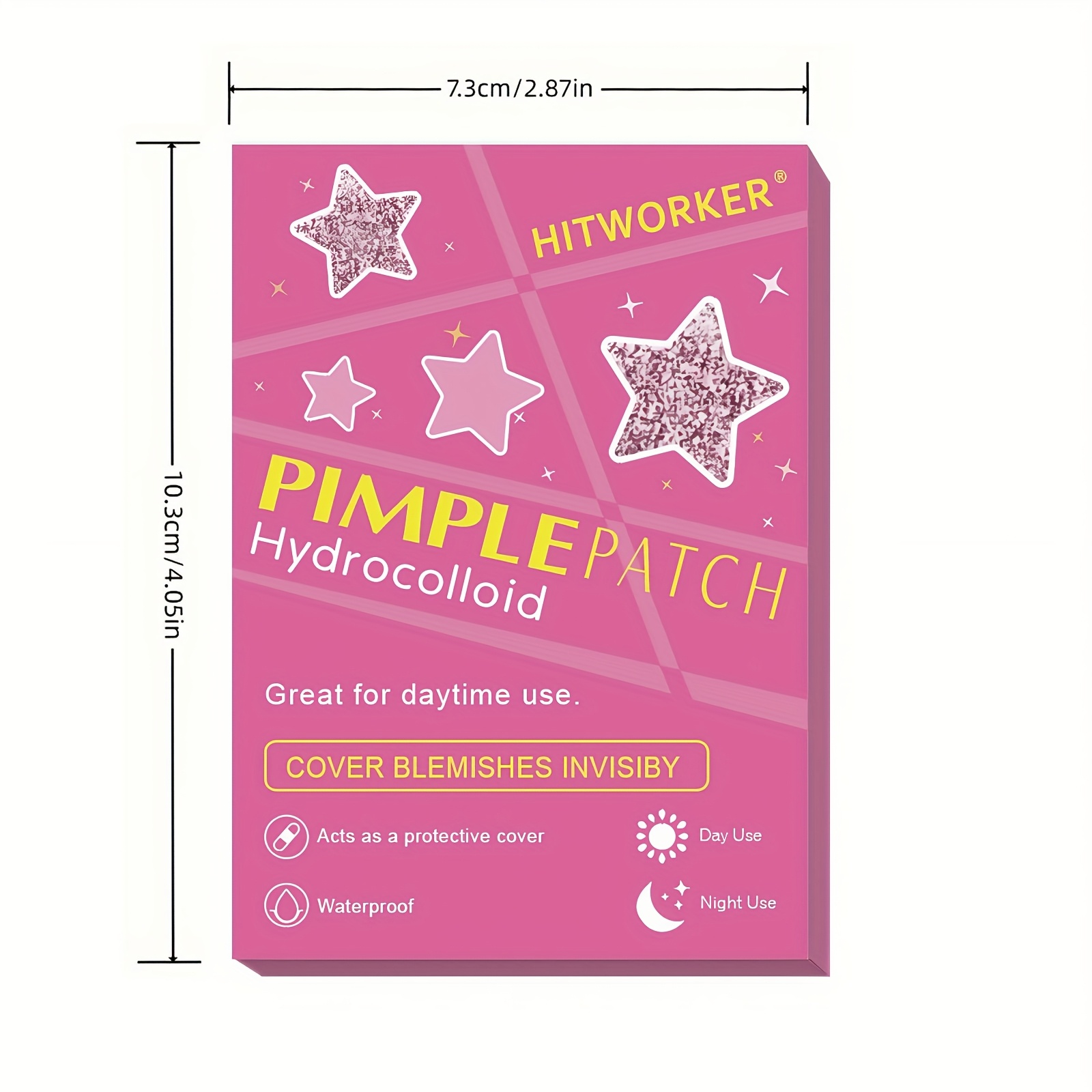 400枚入り HITWORKER アクネスターパッチ - グリッター＆ノーマル、2サイズ、パラベンフリー、ライトベージュ肌用インビジブルアクネパッチカバー