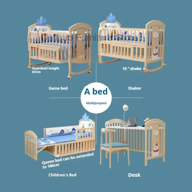 Cama de madera para chico, camas juveniles para niños pequeños, Moisés, litera para niños, cunas multifuncionales para bebé, muebles de dormitorio para niño
