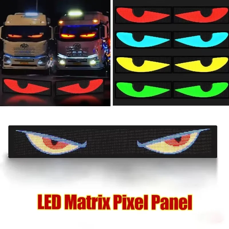 Lámpara de Panel de píxeles de matriz de señal Led programable de gran tamaño para camión/coche, tablero de visualización de animación automática Led Flexible, Control por aplicación Bluetooth