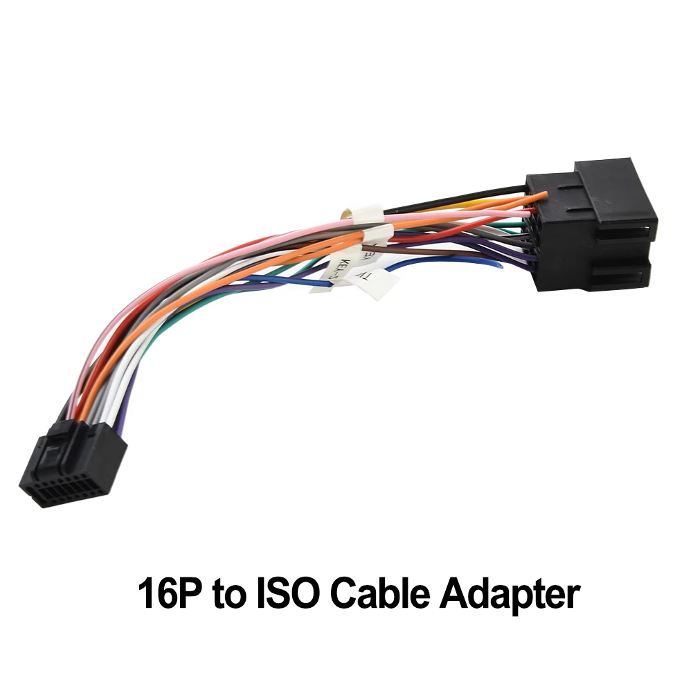 Adaptador iso de 16 pines para coche, Radio estéreo, enchufe 16P, conector ISO, Cables, adaptadores, enchufes, adaptador de Cable GPS para coche, accesorios