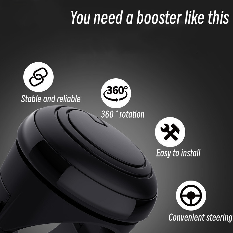 360 Degree Rotation Metal Bearing Power Handle Ball Shaped Car Steering Wheel Booster Spinner Knob Universal Helper Accessories