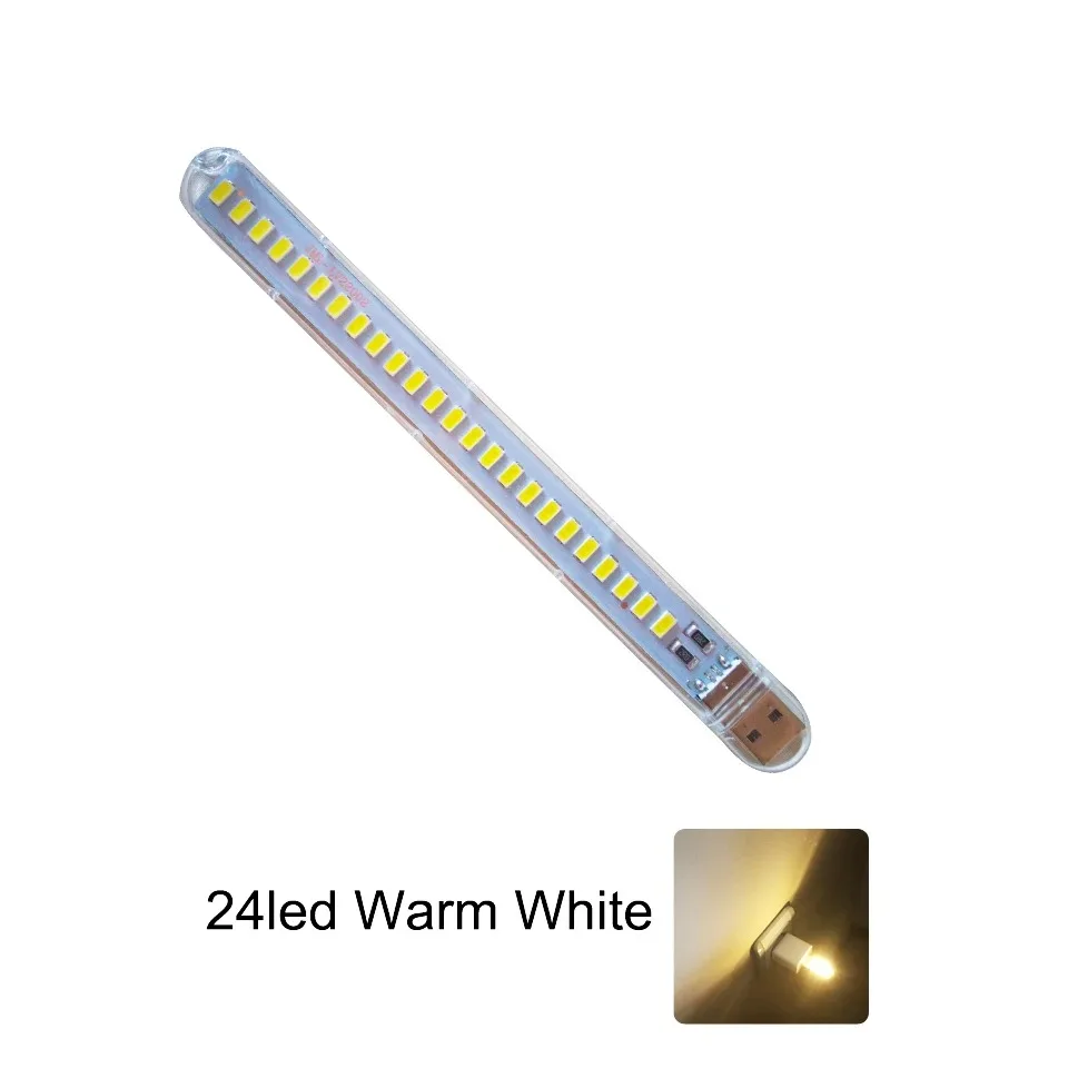 24/8/3LEDs Mini USB LED Book Light RGB Ultra Bright Reading Lamp SMD Bulb For Power Bank Laptop Notebook Przenośne lampki nocne
