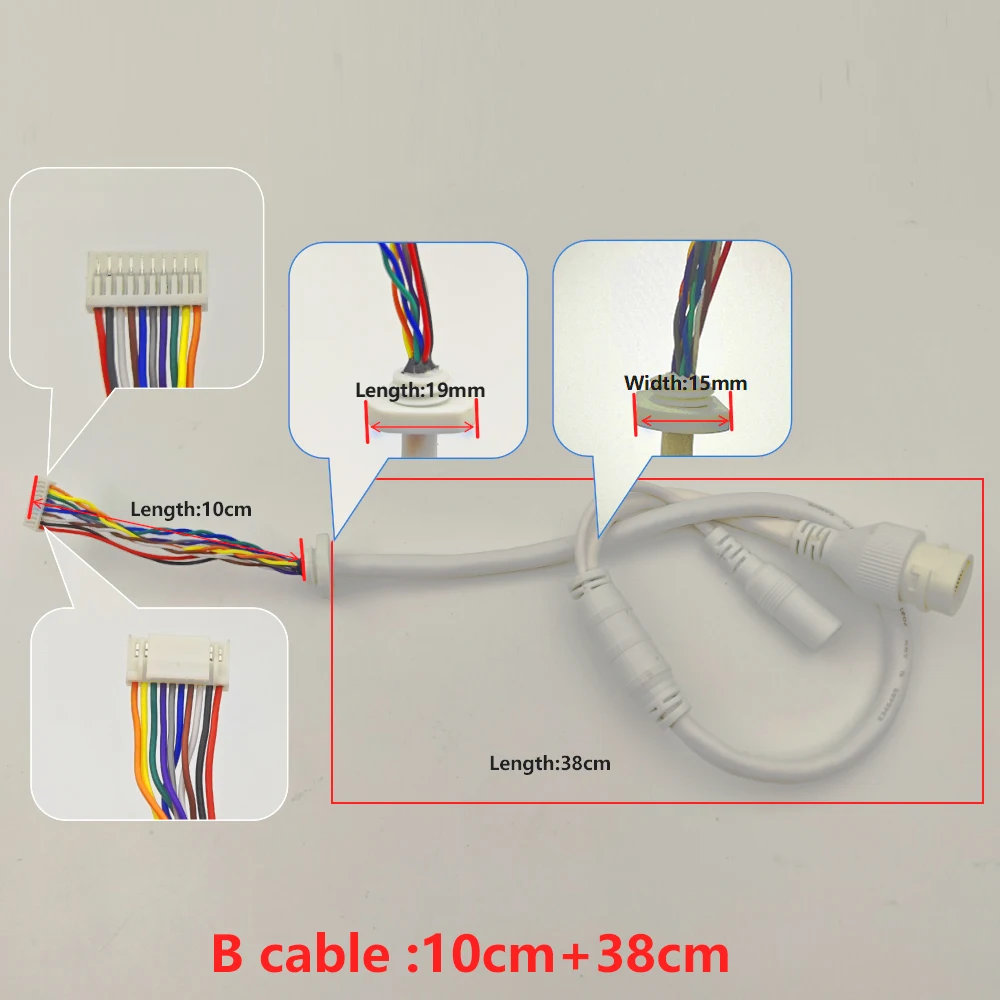 Hikvision Ethernet Lan Cable PoE RJ45 Cable de red 10 pines 10 núcleos para cámara IP POE ()