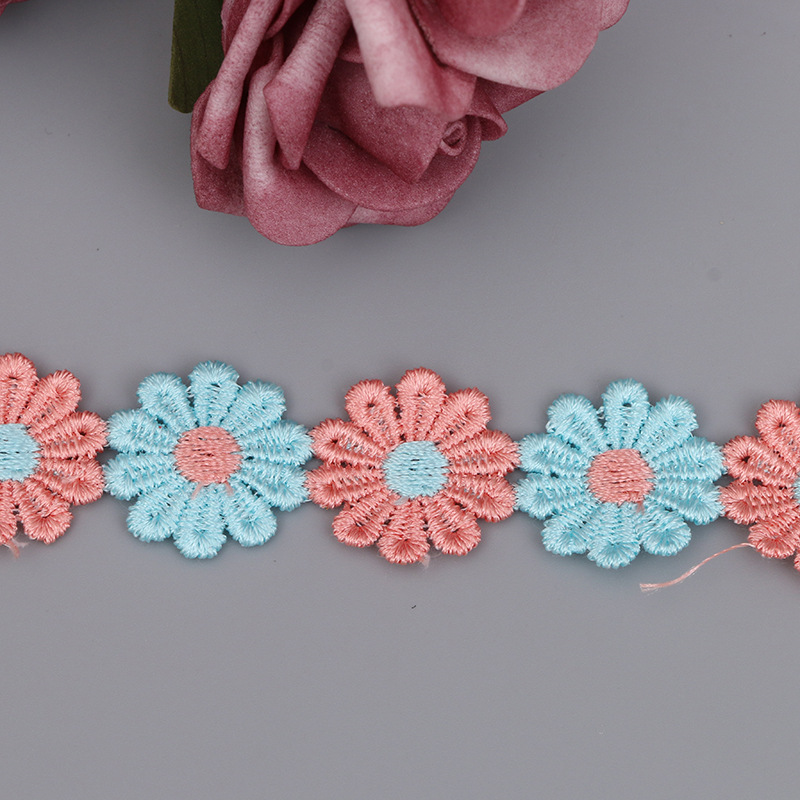 3 Yards/2,5 cm wasserlösliche bunte Spitze Heimdekoration Spitze DIY Stoff Ohrringe Haarschmuck Armbänder handgemachte Spitzenmaterialien