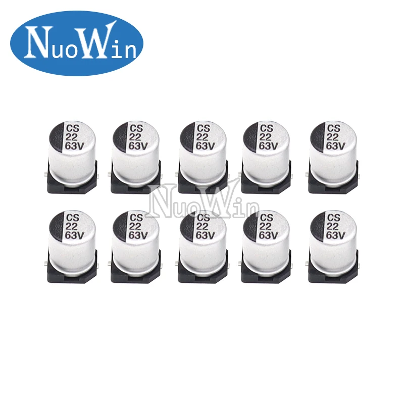 10 Uds condensador electrolítico de aluminio SMD 10V/16V/25V/35V/50V 0,47 UF 2,2 UF 10 UF 33 UF 68 UF 100 UF 220 UF 330 UF 470 UF 1000 UF