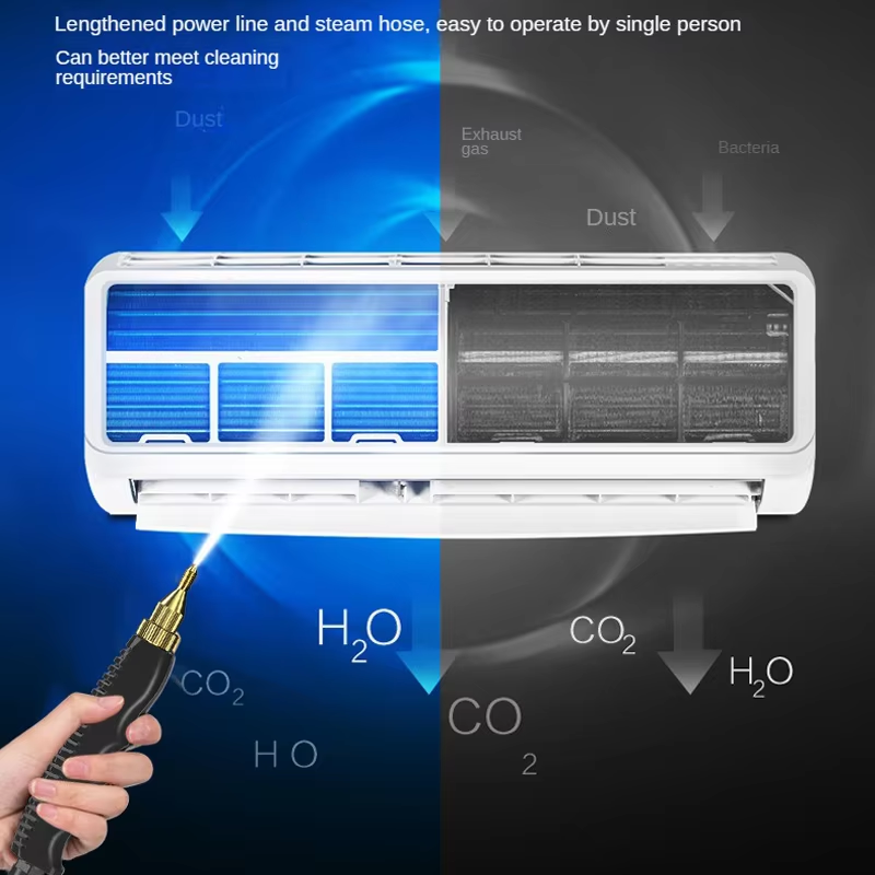 2025 NUEVO Limpiador de vapor Desinfección de alta temperatura Aire acondicionado Campana extractora de cocina Limpiador de vapor para el hogar/coche 220V