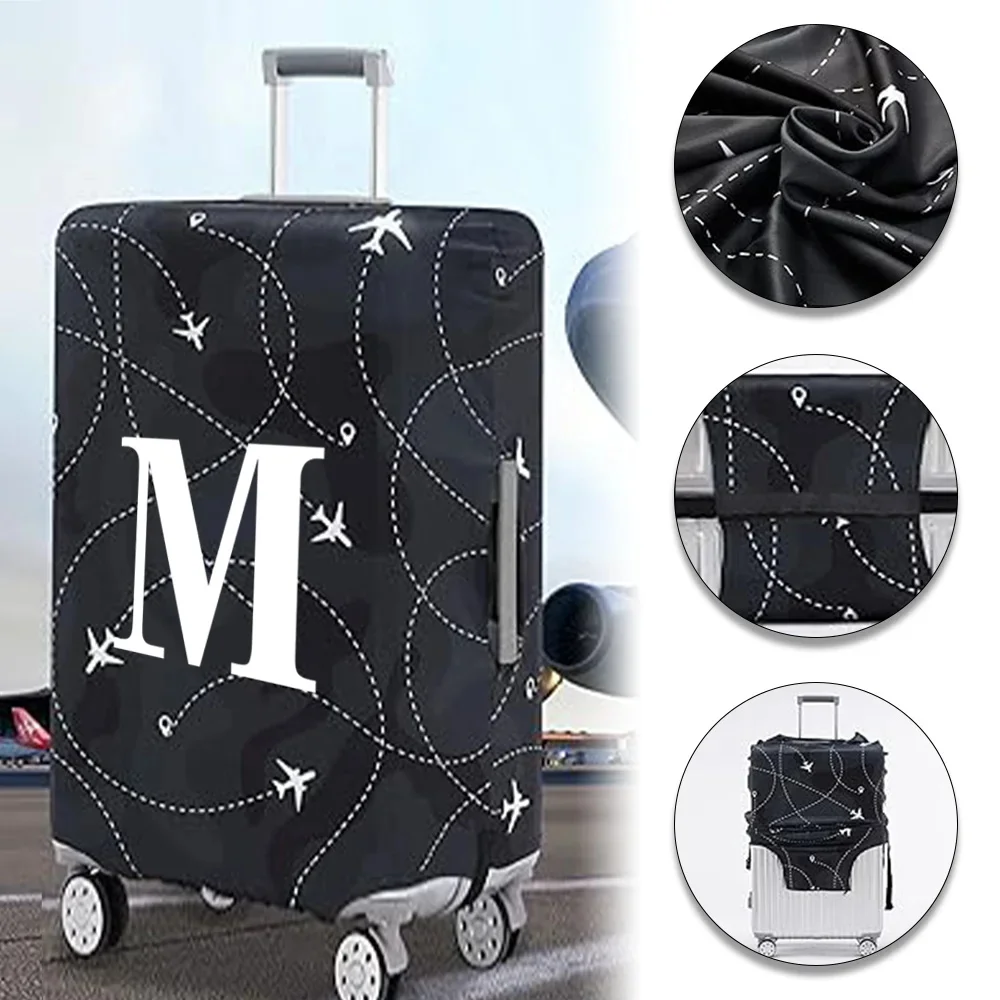 Grosso Elastic Bagagem Capa Protetora, Capa Dust, Anti-Scratch Suitcase, Padrão Branco, Acessórios de Viagem, 18-32 Polegada Bag