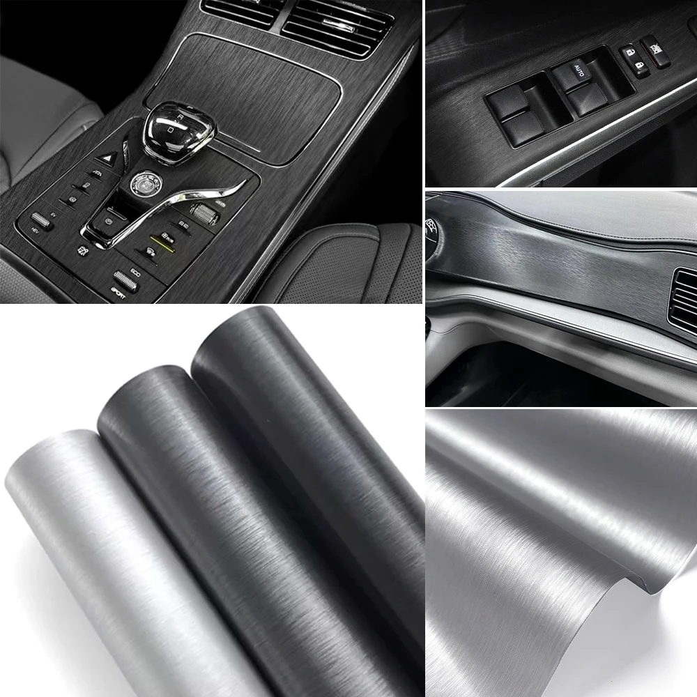 Автомобильные наклейки, черная, серая, серебристая, матовая алюминиевая виниловая пленка, металлическая автомобильная пленка, наклейка из фольги для автомобиля, мотоцикла, компьютерной кожи