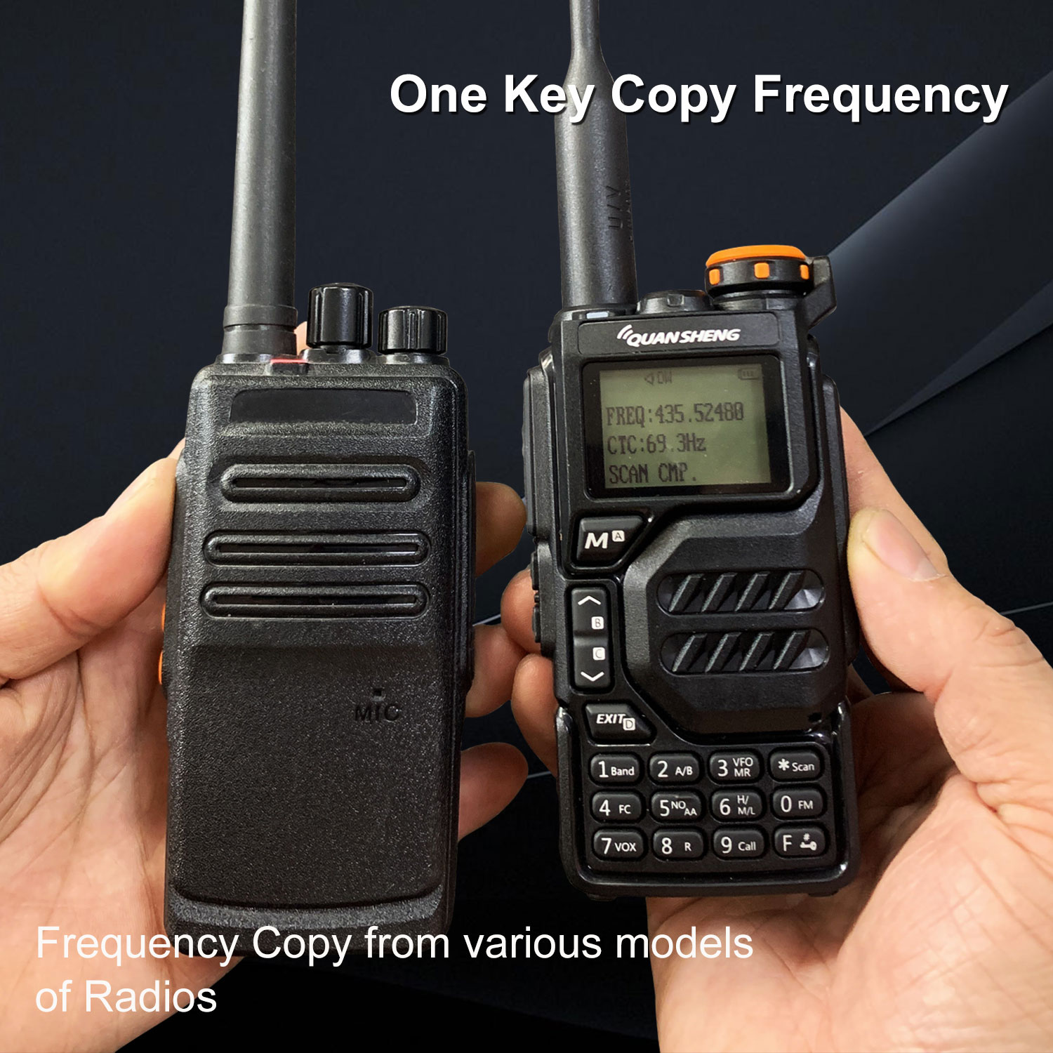 Quansheng 50-600MHz RX Walperforated Talkie UV-K5 VHFUHF 136-174MHz 400-470MHz RX TX Tressing VOX FM Air Band Sans Fil Freq Copy Radio
