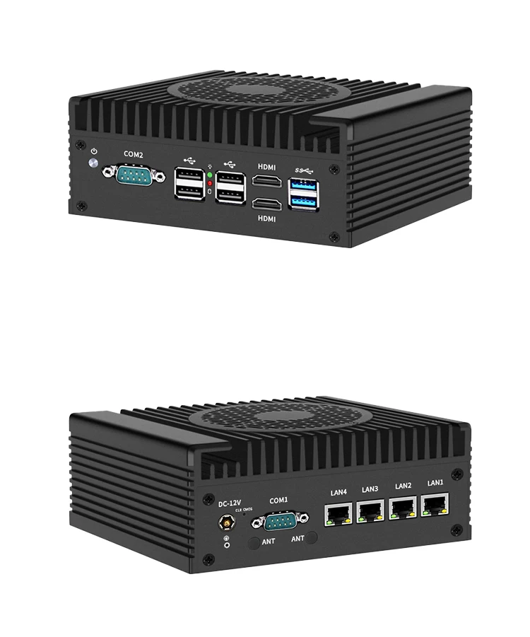 Firewall Mini PC 12. Generation Intel i3 n305 n100 Soft Router 4x i226-v 2,5g DDR5 2 * com 2 * HDMI Industrie computer effiziente Kühlung