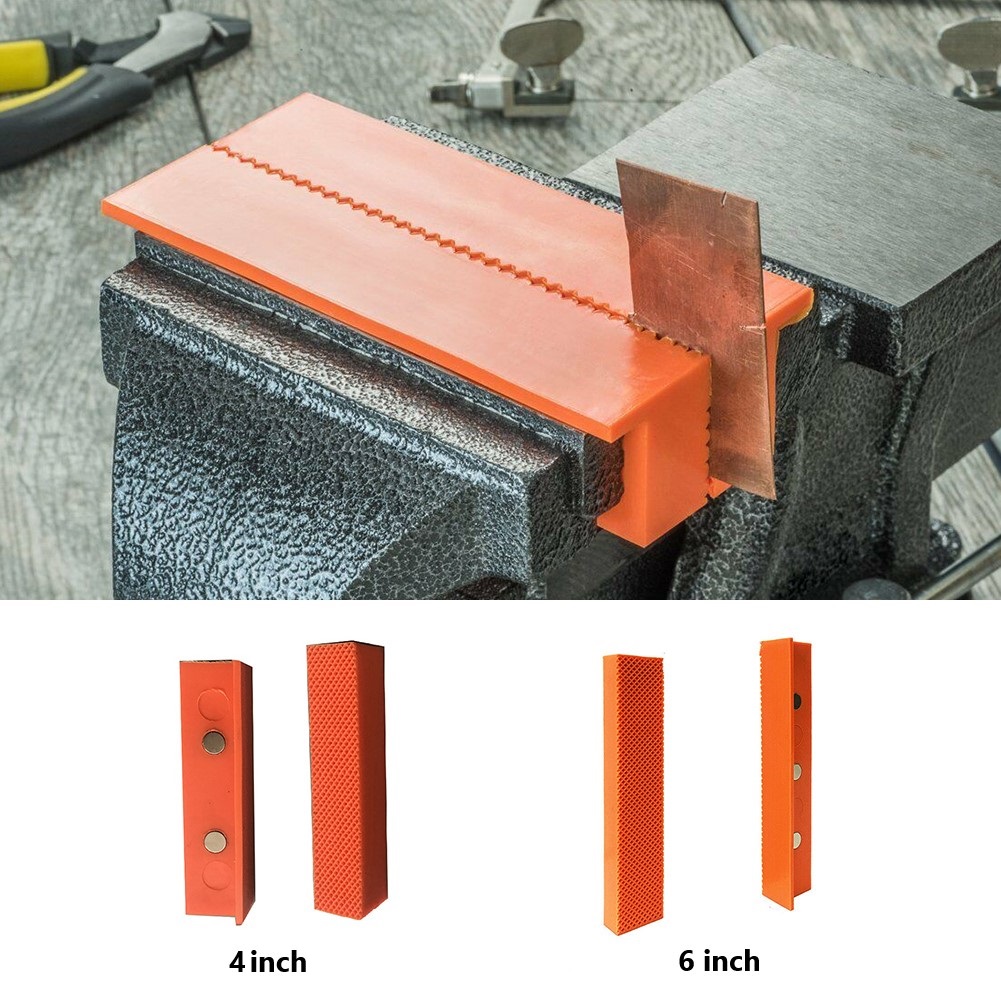 2 個磁気ソフトジョーパッド 4.5/6 インチ金属万力ベンチ工作機械万力ソフト金属木材固定保護部品ツール