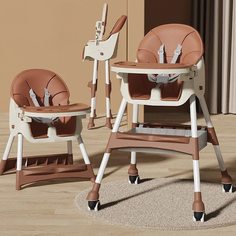 Height-adjustable Baby Dining Chair Foldable Children's Dining Chair Lightweight Children's Dining Chair Five-point Safety Belt
