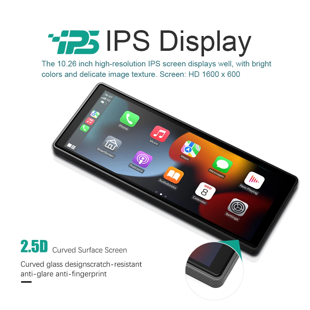 Universele 10.26 "Draagbare Carplay Android Auto MP5 Auto Speler Touchscreen Draadloze Auto Stereo USB BT AUX Achteruitrijcamera autoradio