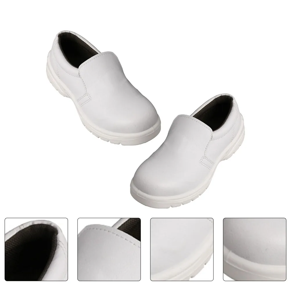 Dustproof Anti-static Safety Shoes White Size 43 Breathable Honeycomb Net Workshop Shoes Oil-resistant Lightweight Durability