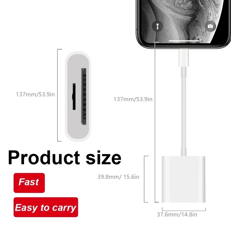 Lightning To SD Card Reader for SD/TF Flash Adapter Memory Card Adapter for IPhone IPad Flash Drive