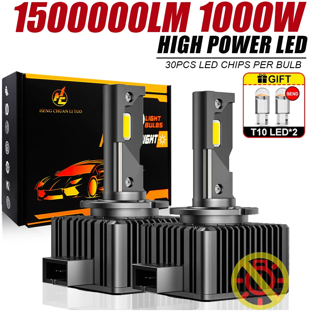 D1S D3S Faro LED Canbus 1000W 1500000 LM D4S D2S D8S bombillas automáticas de dos caras D1R D2R D3R D4R lámpara de coche xenón HID 6000K 12V 24V