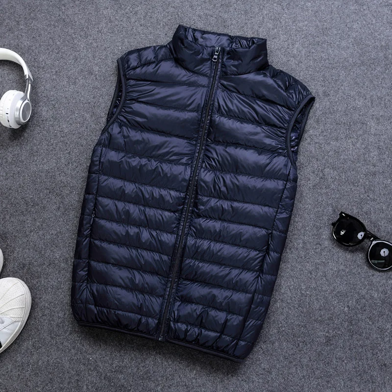 Schinteon 90% Weiße Ente Unten Männer Weste Gielt Casual Weste Frühling Herbst Licht Unten Jacke Männlichen