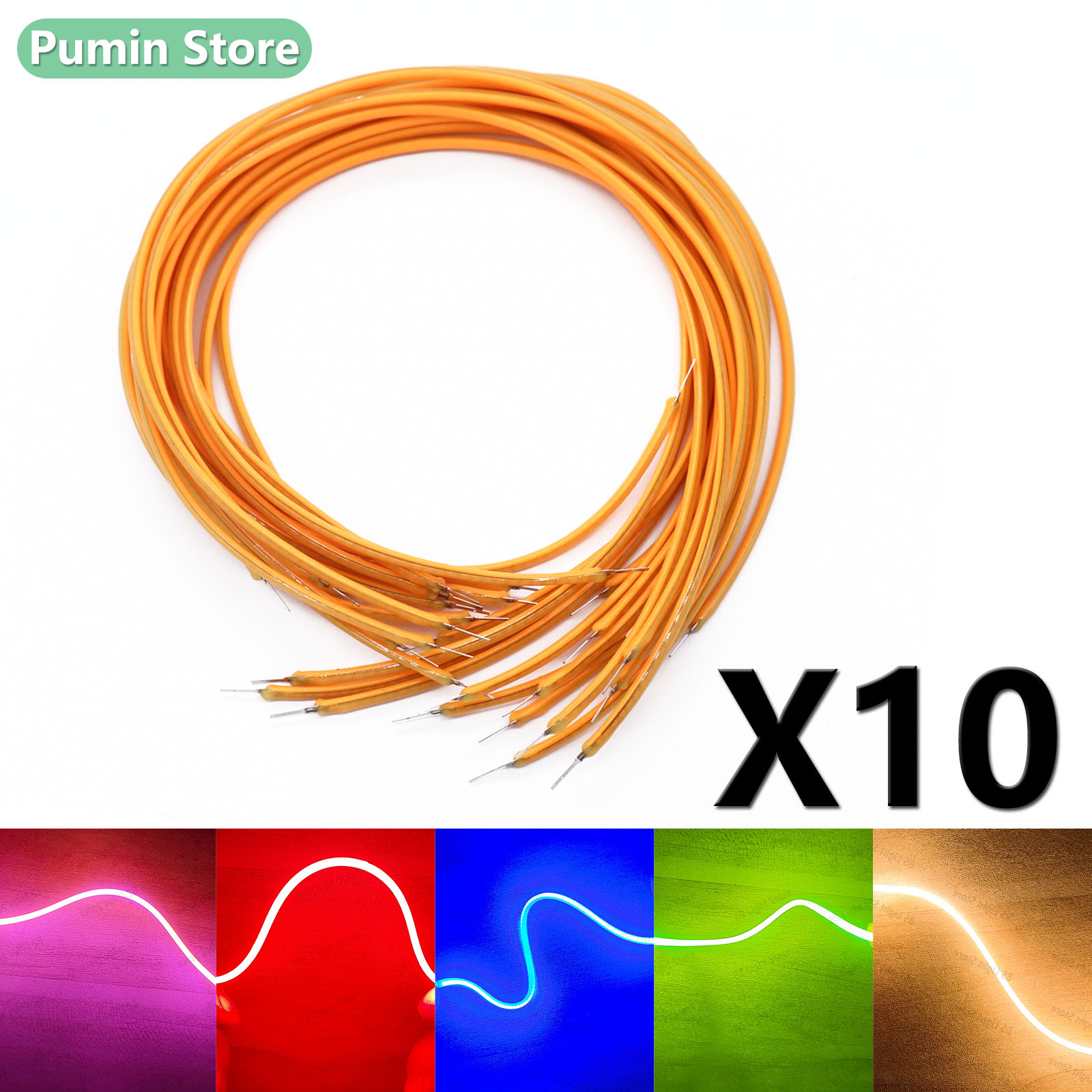 10 Stück LED Flexible Filament DC3V Retro Edison Glühlampe 38mm 60mm 80mm 130mm 145mm 185mm 260mm 300mm Grün Blau Rosa 2200K