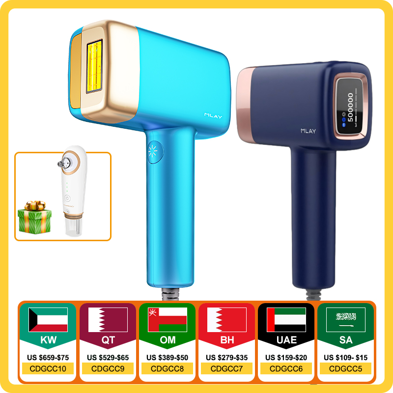 MLAY T14 Лазерная эпиляция Перманентный малайский эпилятор IPL Ice Cool Безболезненный депилятор лазера 500000   Эпилятор для лица и тела Flashes