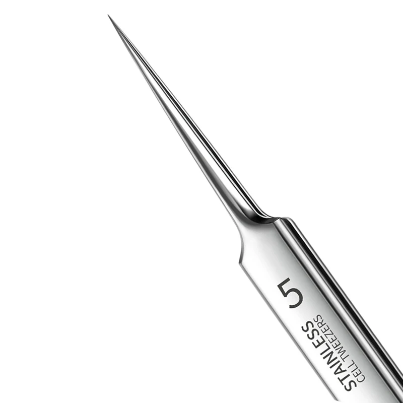 Alemán Ultrafino No. Pinzas con Clip para espinillas y espinillas, 5 celdas, salón de belleza, artefacto especial para raspar y cerrar, herramienta de aguja para acné
