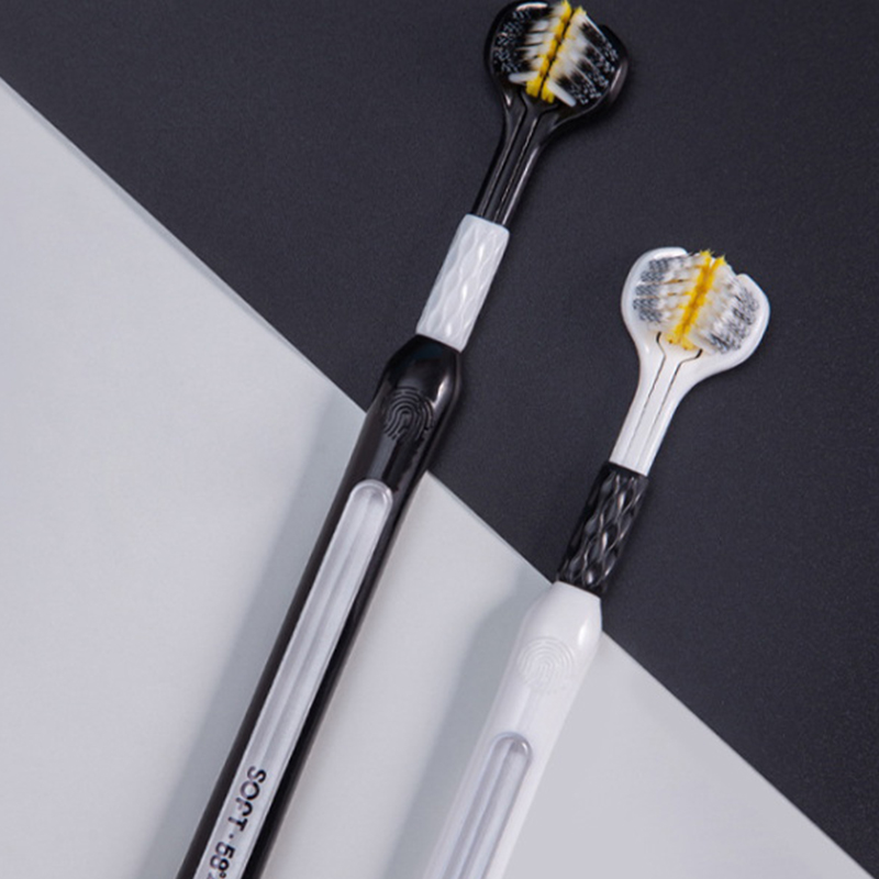 Cepillo de dientes de pelo suave de tres lados, cepillo de dientes para adultos, cerdas suaves ultrafinas, cepillo de dientes para el cuidado bucal, limpieza de la salud bucal