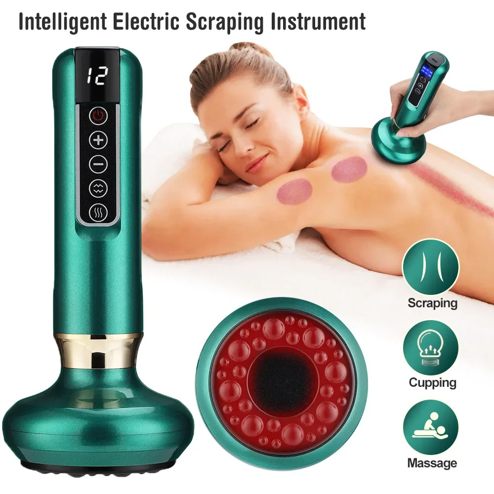 Tricolor Elektrisches Massagegerät GuaSha Anti Cellulite Vakuum Saugnapf Schönheit Gesundheit Schaben Infrarot Wärme Abnehmen Massage Thera