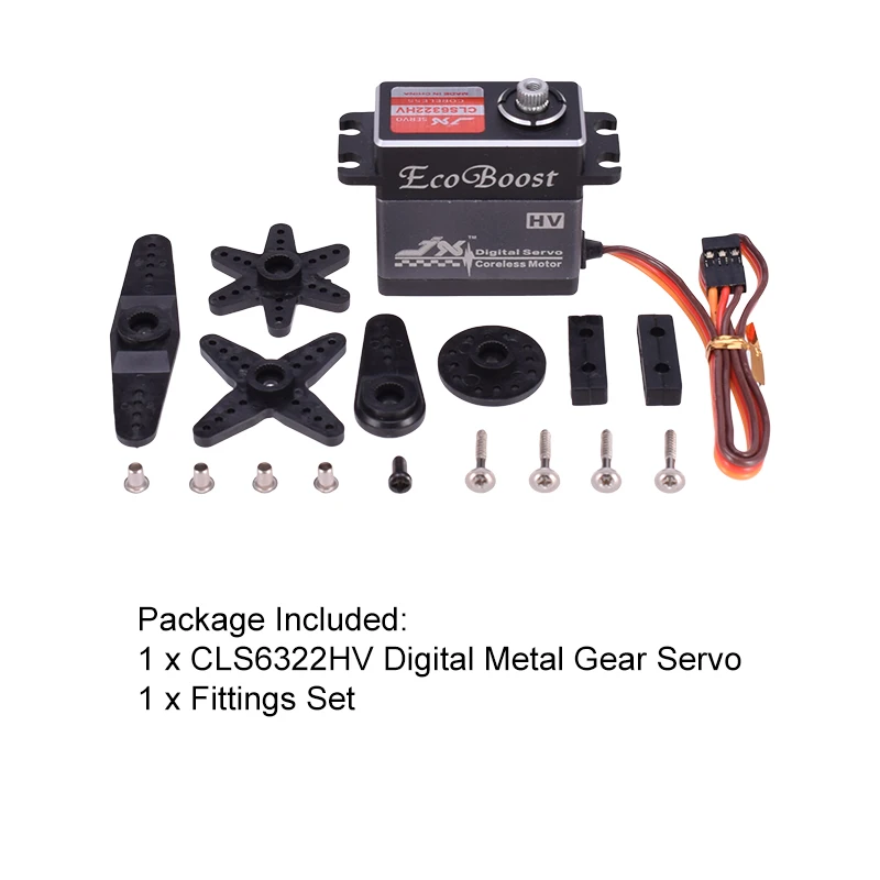 JX Servo CLS6322HV 21KG Großes Drehmoment Hochspannung CNC Aluminiumgehäuse Metallgetriebe Coreless Digital Servo für RC Hubschrauber