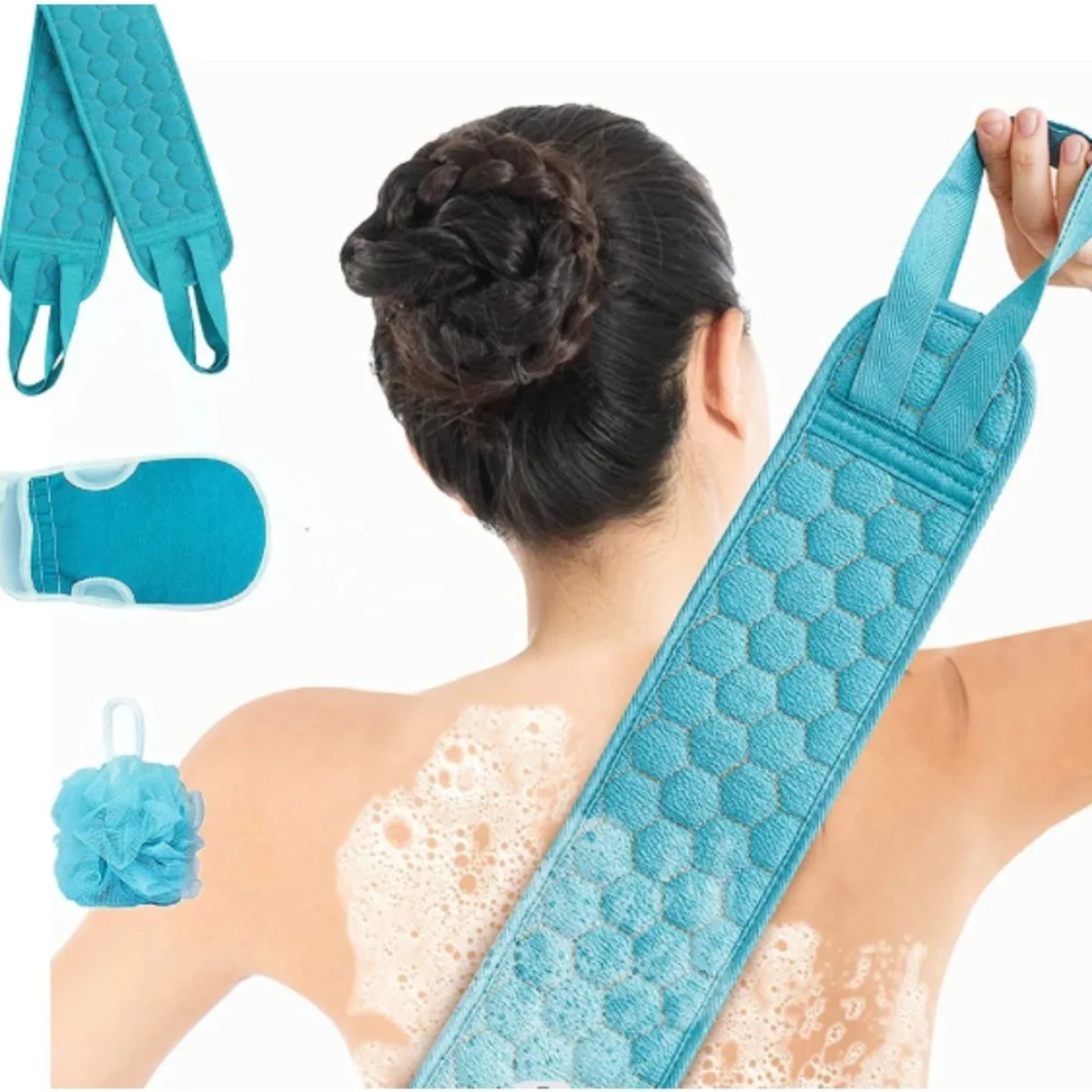 3 ชิ้น/เซ็ต Body Scrubber นวดหลัง Exfoliating ฟองน้ําห้องน้ําแปรงอาบน้ําขัดแปรงอาบน้ํา Body Wash Scrub Bath อุปกรณ์