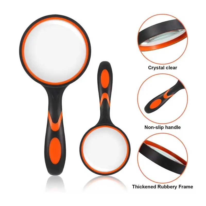 10X Magnifying Glass For Kids Seniors Handheld Reading Magnifier 50mm Magnifying Lens For Reading Science Nature Exploration
