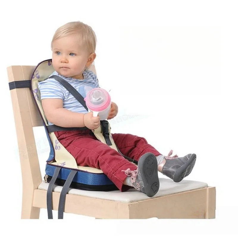 Assento dobrável para bebês - Assento de jantar portátil para crianças com almofada para cadeira alta Bolsa para cadeira infantil perfeita para viagens e uso doméstico