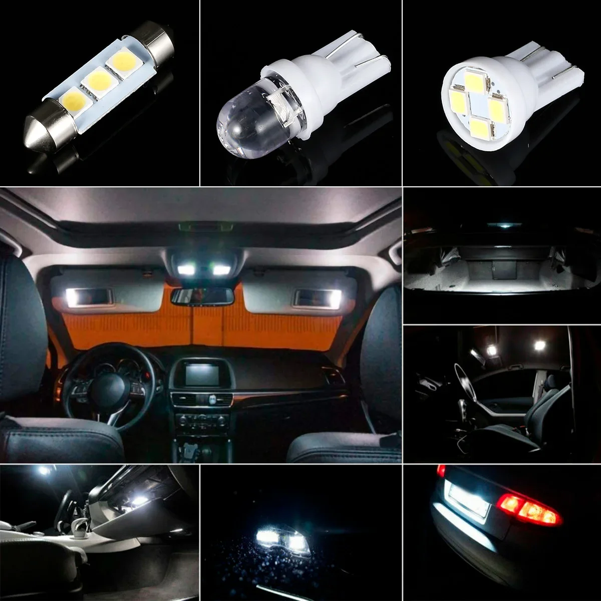 42 ชิ้น LED ภายในรถ T10 6000 พัน SMD LED เปลี่ยนป้ายทะเบียน/อ่านหลอดไฟซีนอนสีขาวภายในหลอดไฟ