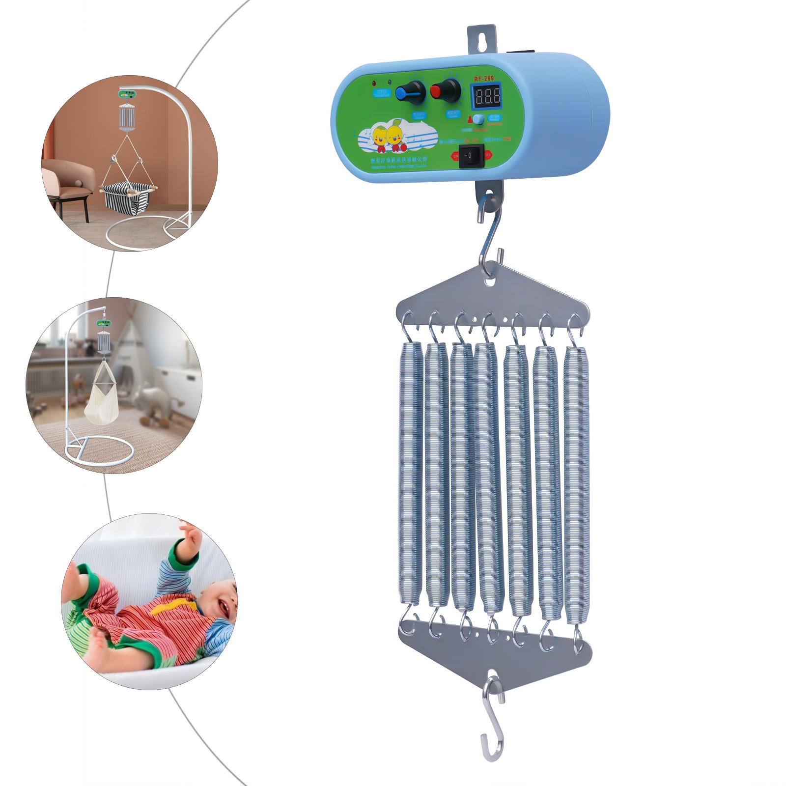 Hängender elektrischer Schwenk-Controller-Motor, geeignet für Baby-Federwiegen, mit einstellbarem Timer, Wiegen bis zu 19 Kilogramm