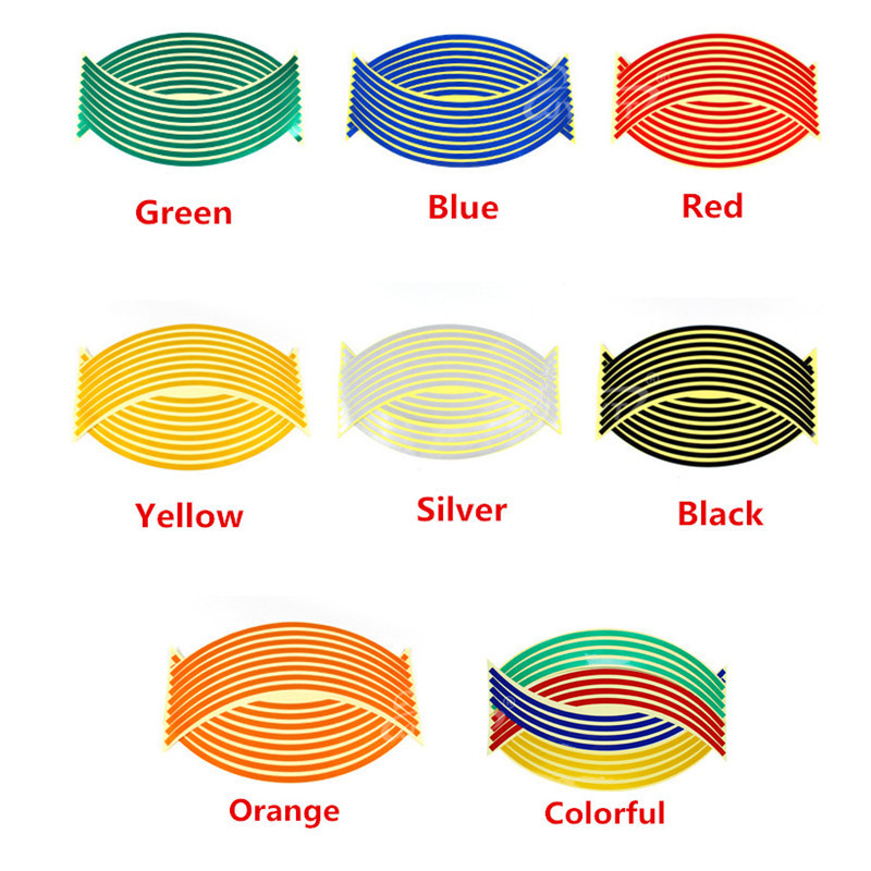 16 Stuks Strips Motorfiets Wieldicker Reflecterende Stickers Velgtape Voor Ktm 250xc 250xc-f 250xcf-w Yamaha Fz 6S Fz6n Fz6r Ybr 125ttr