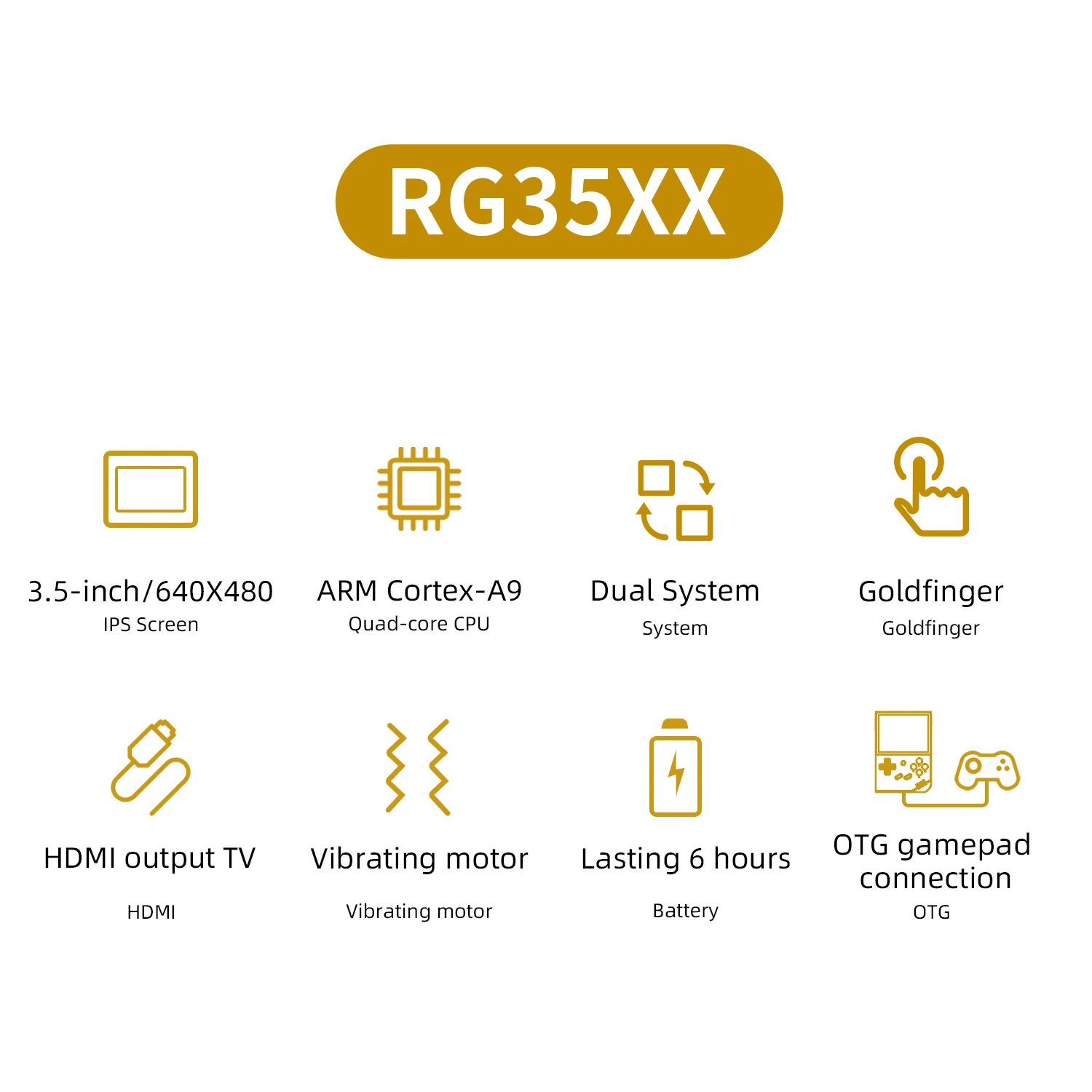 ANBERNIC RG35XX Handheld Game Player Linux Dual OS Official GarlicOS 2600mAh 3.5" IPS  HD TV Outpu Portable Retro Gaming Console