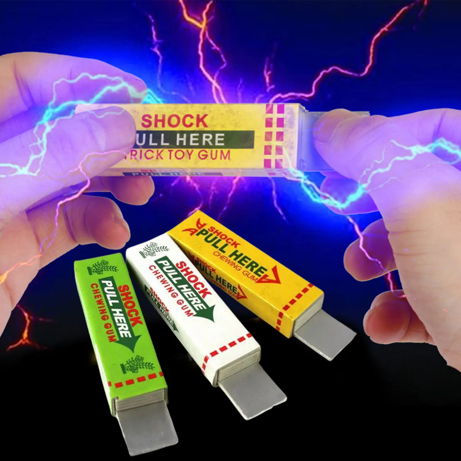 หมากฝรั่งไฟฟ้า Tricky หมากฝรั่งไฟฟ้า Prank ของเล่นตลกความปลอดภัยดึงหัวหมากฝรั่งไฟฟ้า Shock ของเล่นขายส่ง