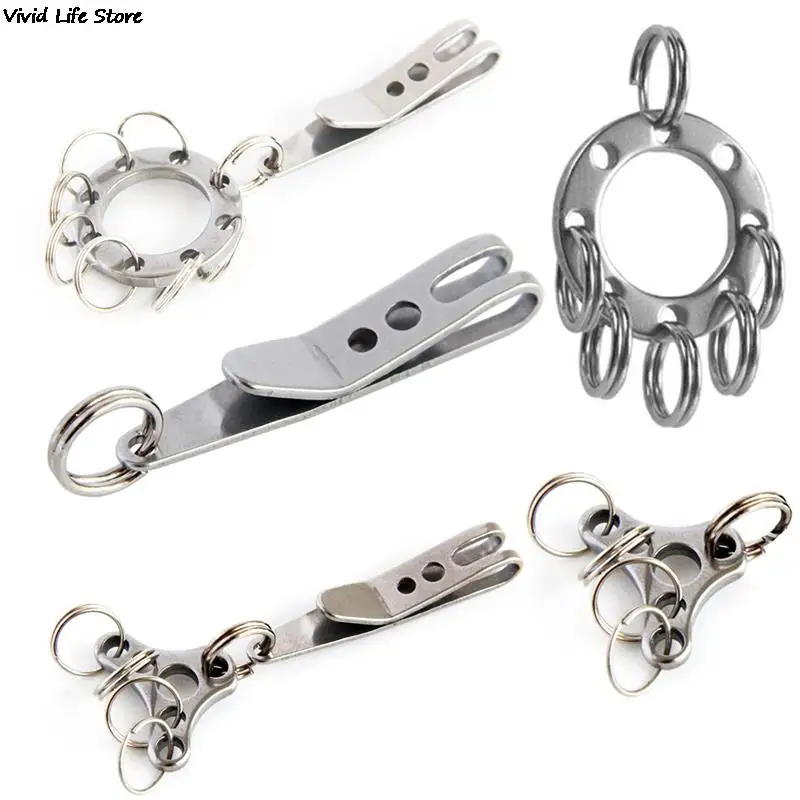 5 Chiếc EDC Túi Kẹp Với Móc Khóa Móc Đa Năng Thép Không Gỉ Ngoài Trời Quicklink Dụng Cụ