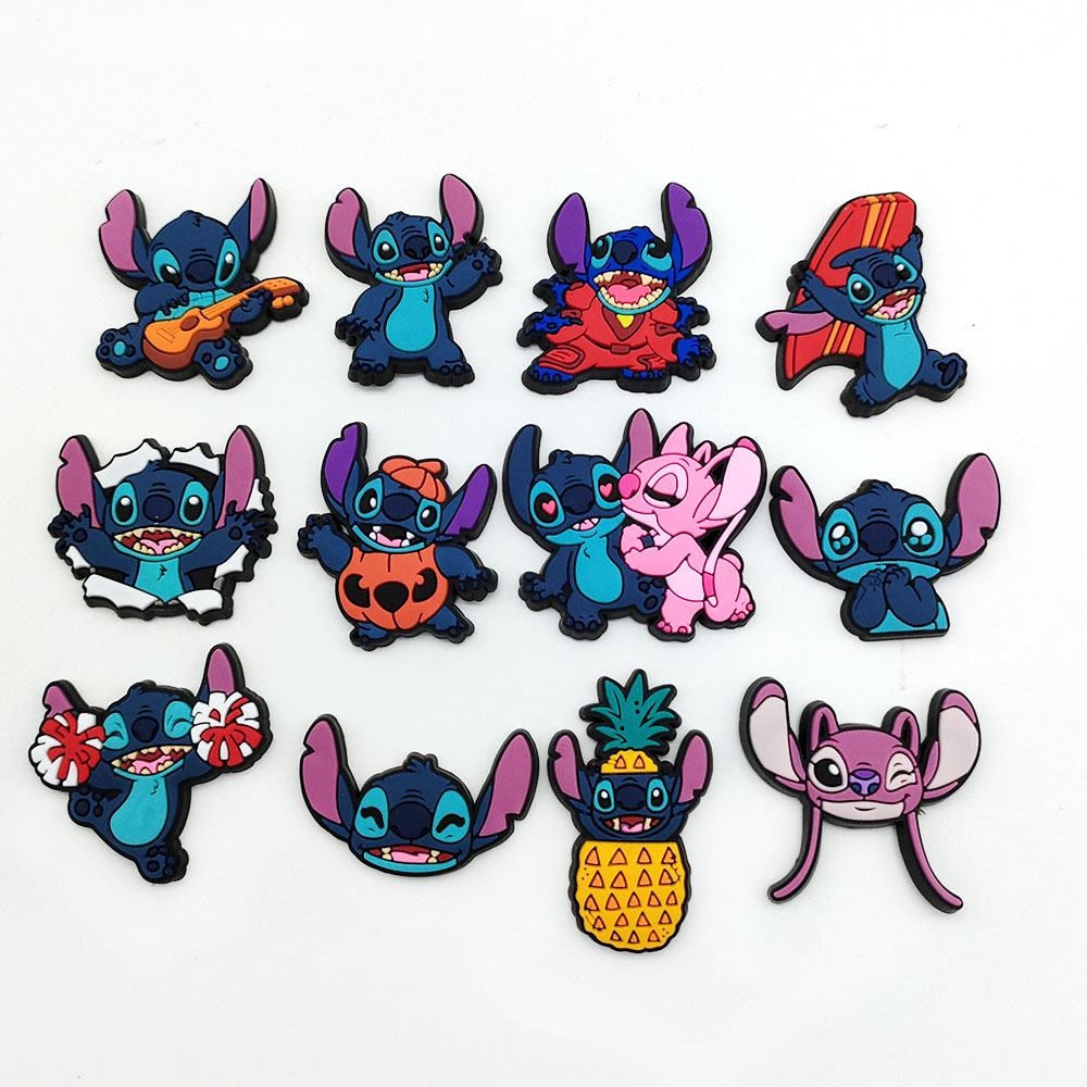 MINISO 42 sztuk/zestaw Disney Stitch zawieszki do butów DIY klamra do butów akcesoria dekoracje do butów z PVC dziewczyna prezenty dla dzieci