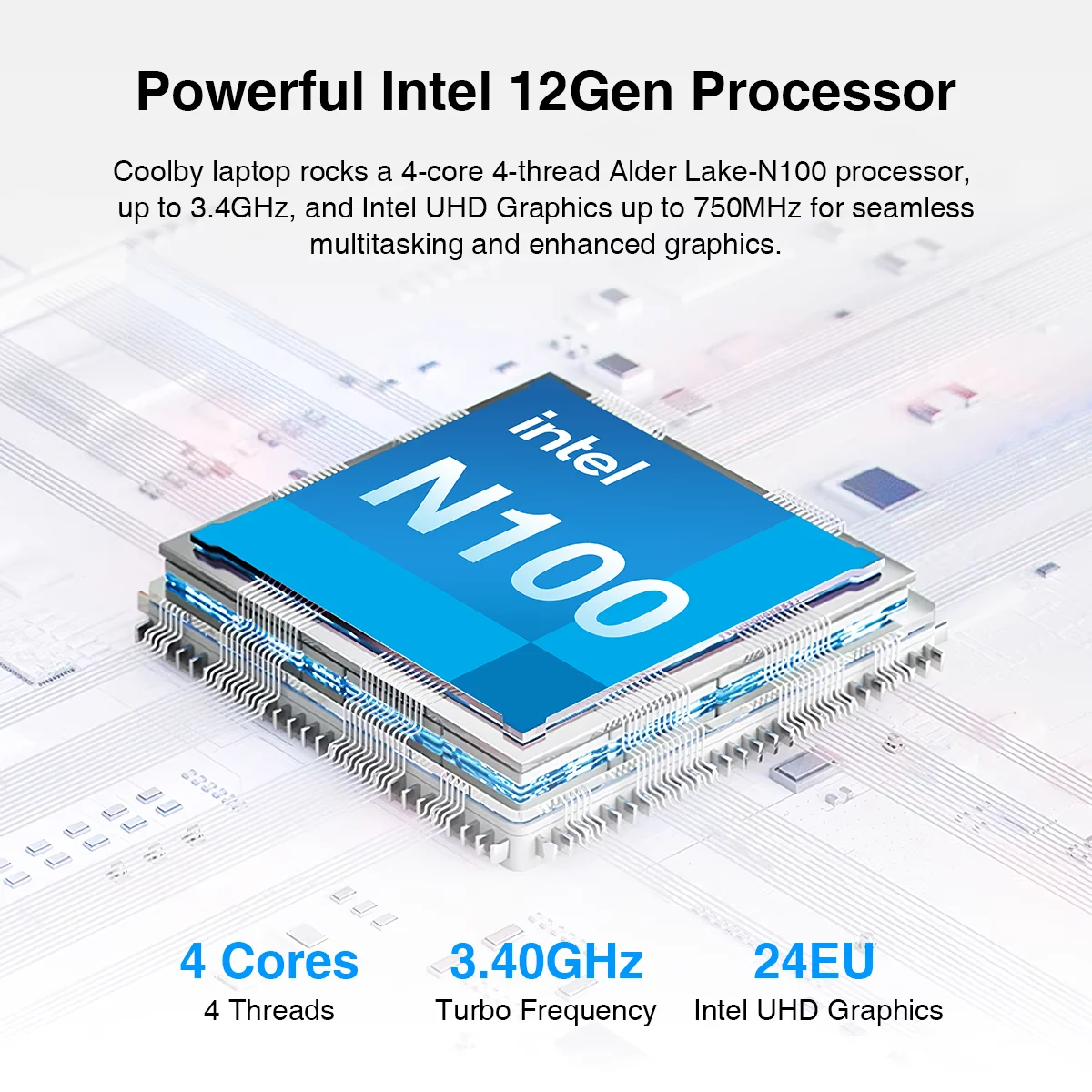 Laptop, 15.6 Inch, Intel Pentium Quad-Core N100 PC Up To 3.4GHz, 16GB DDR5 RAM 512GB SSD ROM, WiFi 6, Fingerprint, USB Type-C