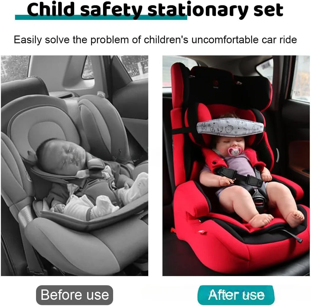 รถเด็กที่นั่งเข็มขัดพยุงศีรษะปรับเด็กวัยหัดเดินคอบรรเทา Stabilized สายคล้อง Headrest เด็กผู้หญิง Sleep Positioner หมอนความปลอดภัย