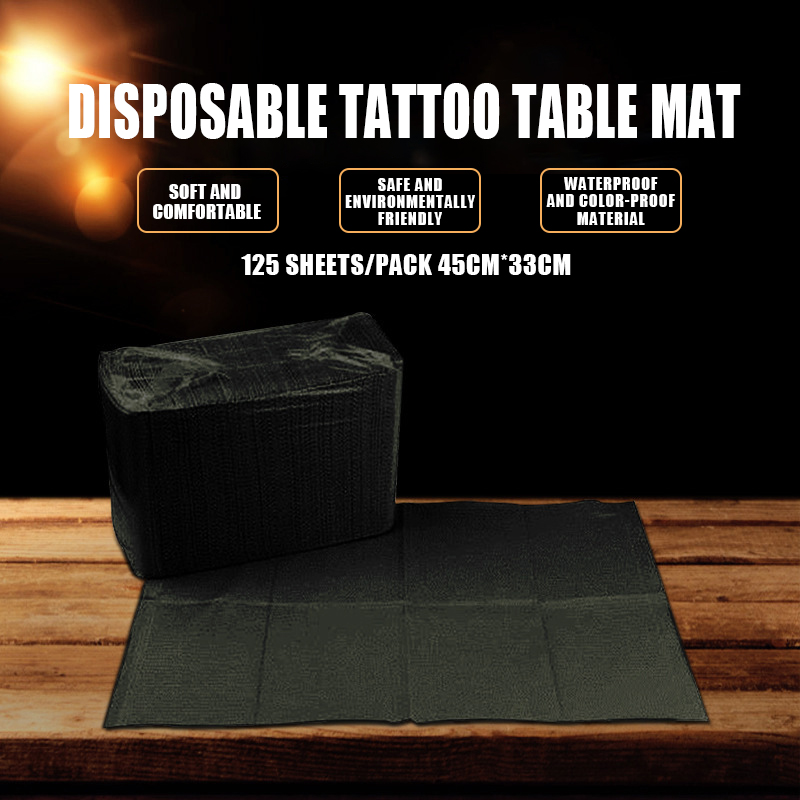 POSEIDON 125/50/25PCS Tattoo Clean Pad กันน้ําถาวรเครื่องมือแต่งหน้า Professional Disposable Tattoo ผ้าปูโต๊ะ
