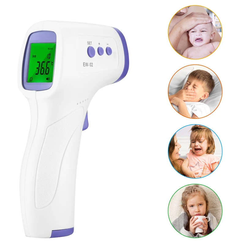 เครื่องวัดอุณหภูมิสำหรับเด็กทางการแพทย์จอ LCD ดิจิตอลอินฟราเรดวัดร่างกายหน้าผากหูไม่สัมผัสผู้ใหญ่ไข้ IR termometro เด็ก