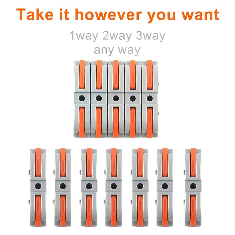 50/100 Pieces Universal Lever-Type Cable Connectors 1-to-1 Direct Connection Assembly Type Electrical Connectors Wire Terminals Quick Connection