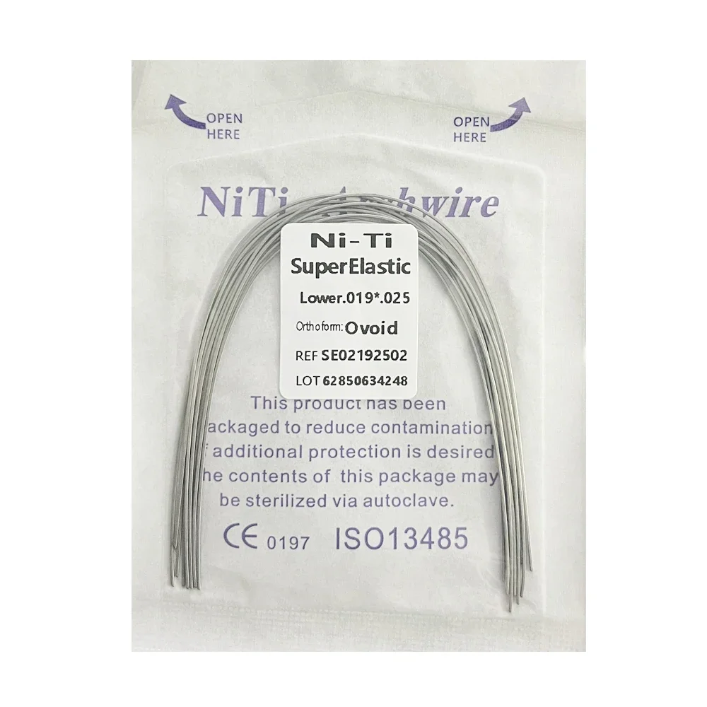 10 unidades/pacote fios de arco dental ortodôntico super elástico niti redondo retângulo arco inferior/superior 012/014/016/018/020/16x16/16x22