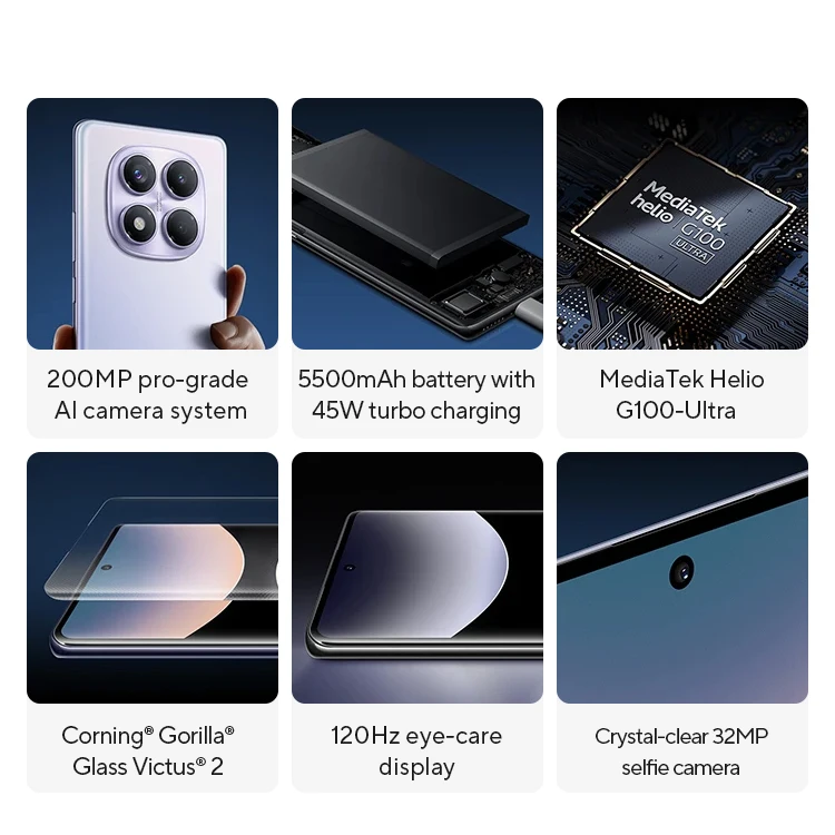 World Premiere Global Version Xiaomi Redmi Note 14 Pro 4G Smartphone 200MP AI Camera MediaTek Helio G100-Ultra 6.67" 5500mAh