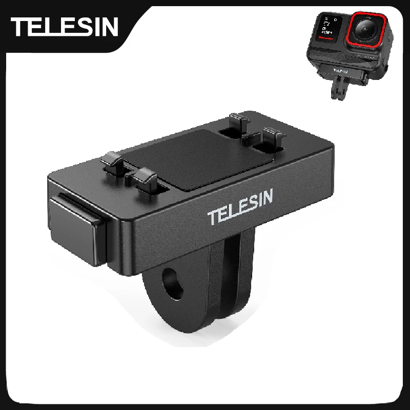 TELESIN-Adaptador magnético de dos garras, accesorios de Cámara de Acción para adaptador Insta 360 Ace Ace pro