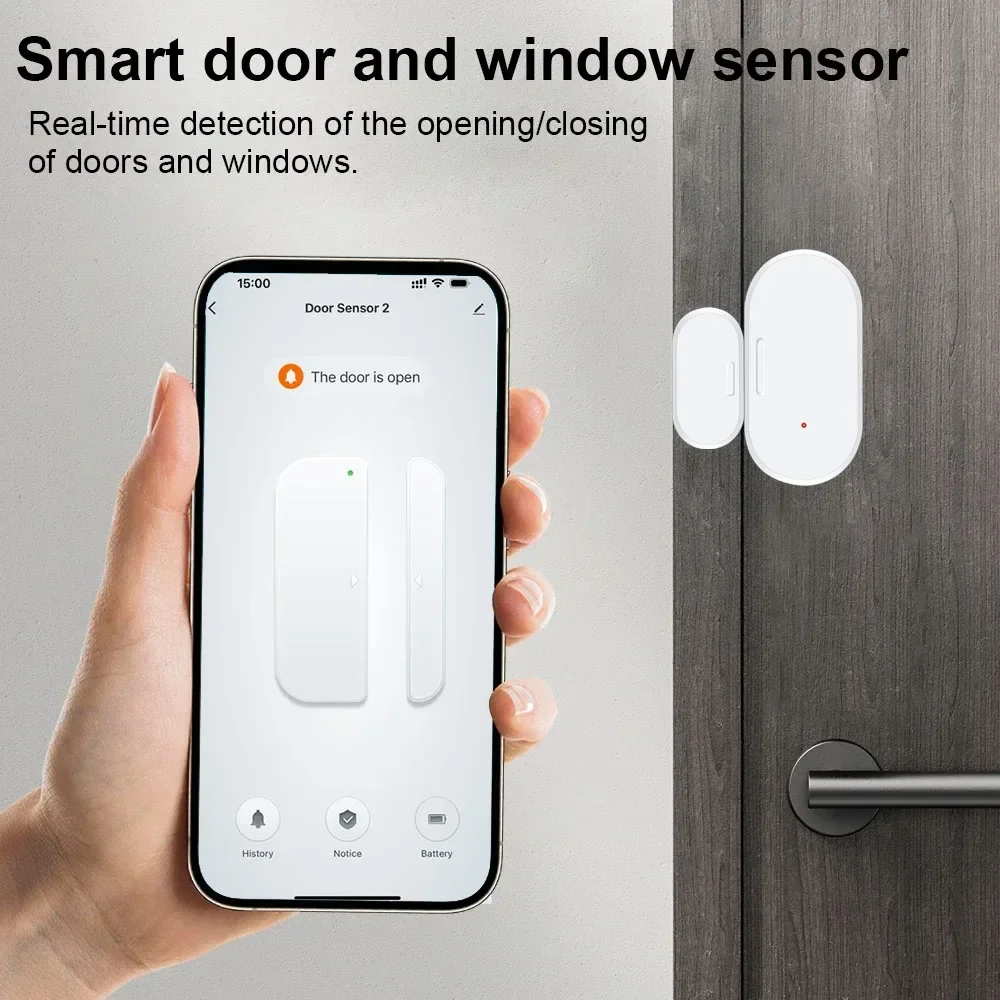Ewelink ZigBee Tür-Fenster-Sensor, Kontaktsensor, Sicherheit, Einbruchalarm, magnetischer Türsensor, unterstützt Home Assistant Zigbee2mqtt