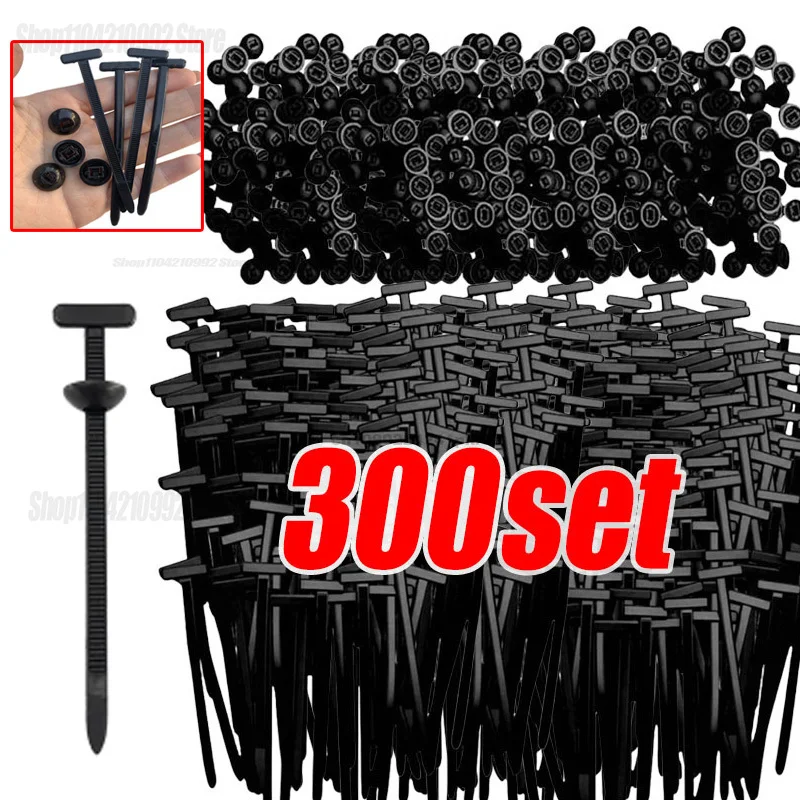 100/50/20pcs Zip Nylon Tie Wrap Cable Fixed Fastener Clips Car Hose Fastening Zip Strap Self-Locking Reusable Nylon Cable Ties